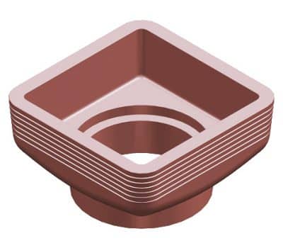 Dish with round outlet to suit round grate