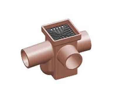 Square Inspection Gully Horizontal Plain Right Hand and Back Inlets