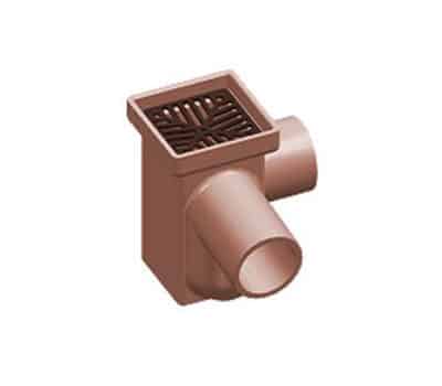 Square Inspection Gully Horizontal Plain Right Hand Inlet